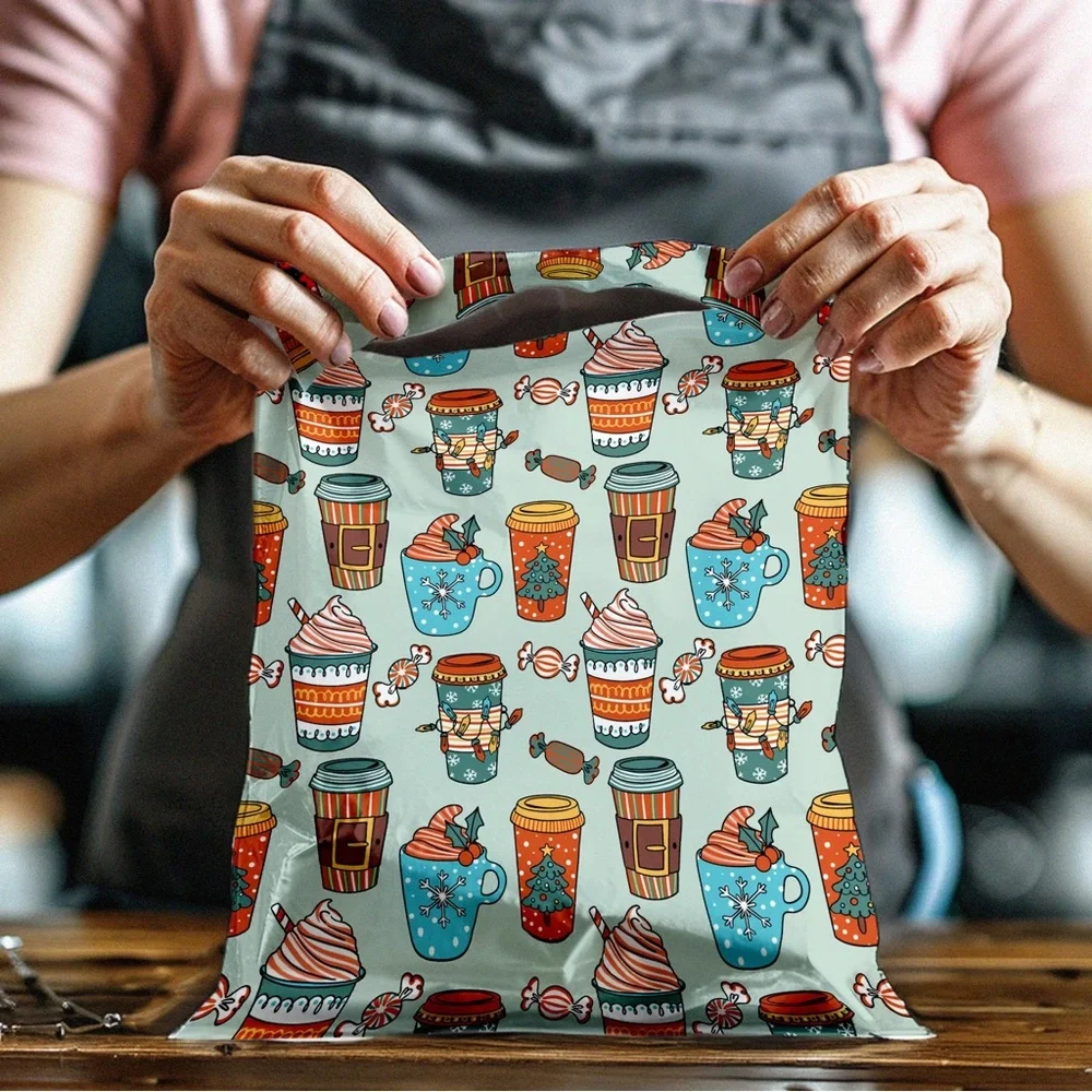 Christmas Coffees Poly Mailers 10x13 Pack of 25
